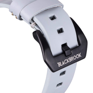 Sutton Leather Band for Apple Watch Ultra 49mm, Ice Blue, Black Hardware - BlackBrook Case