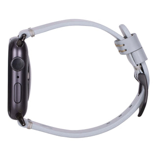 Sutton Leather Band for Apple Watch Ultra 49mm, Ice Blue, Black Hardware - BlackBrook Case