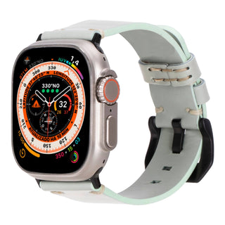 Sutton Leather Band for Apple Watch Ultra 49mm, Light Green, Black Hardware - BlackBrook Case