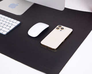 Sutton Leather Desk Mat, Large, Black - BlackBrook Case