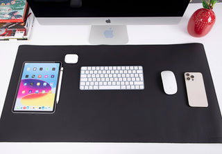 Sutton Leather Desk Mat, Large, Black - BlackBrook Case