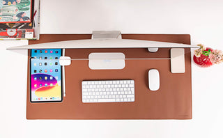 Sutton Leather Desk Mat, Large, Brown - BlackBrook Case