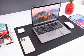 Sutton Leather Desk Mat, Small, Black - BlackBrook Case