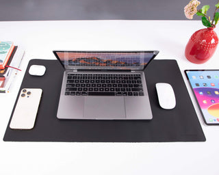 Sutton Leather Desk Mat, Small, Black - BlackBrook Case