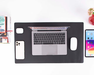 Sutton Leather Desk Mat, Small, Black - BlackBrook Case