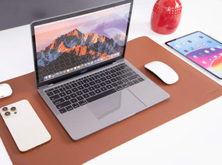 Sutton Leather Desk Mat, Small, Brown - BlackBrook Case