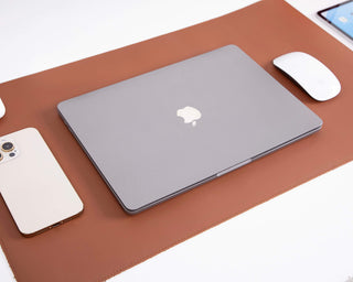 Sutton Leather Desk Mat, Small, Brown - BlackBrook Case