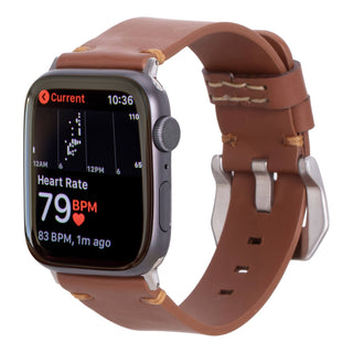 Sutton Modern Band for Apple Watch 44mm / 45mm, Brown, Silver Hardware - BlackBrook Case