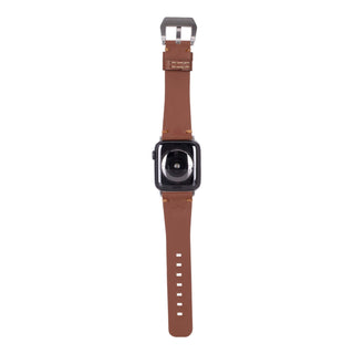 Sutton Modern Band for Apple Watch 44mm / 45mm, Brown, Silver Hardware - BlackBrook Case