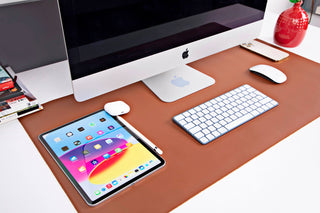 Sutton Leather Desk Mat, Large, Brown