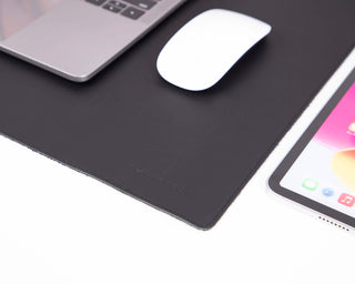Sutton Leather Desk Mat, Small, Black