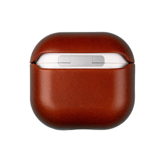 Taylor Leather AirPods 4 Case, Full Grain with Magnetic Cover, Burnished Tan - BlackBrook Case