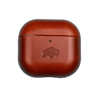Taylor Leather AirPods 4 Case, Full Grain with Magnetic Cover, Burnished Tan - BlackBrook Case
