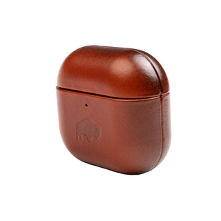 Taylor Leather AirPods 4 Case, Full Grain with Magnetic Cover, Burnished Tan - BlackBrook Case