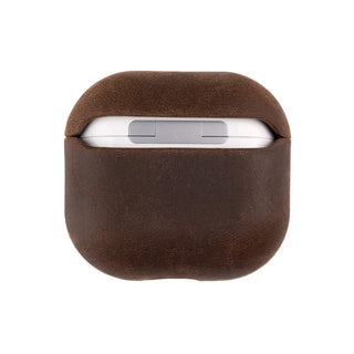 Taylor Leather AirPods 4 Case, Full Grain with Magnetic Cover, Distressed Coffee - BlackBrook Case
