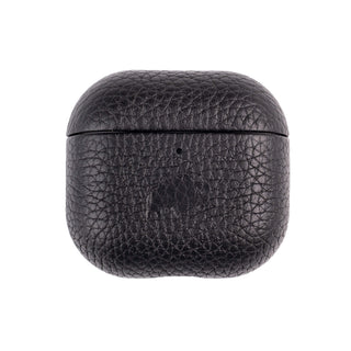 Taylor Leather AirPods 4 Case, Full Grain with Magnetic Cover, Pebble Black - BlackBrook Case