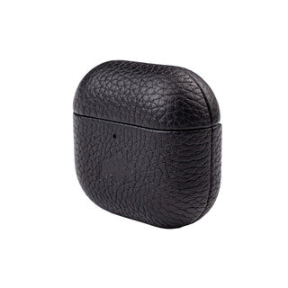 Taylor Leather AirPods 4 Case, Full Grain with Magnetic Cover, Pebble Black - BlackBrook Case