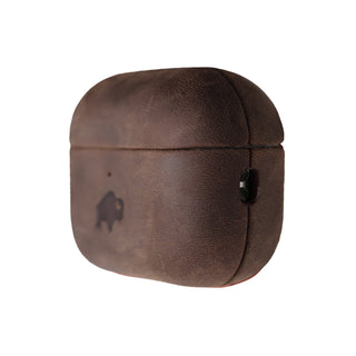 Taylor Leather Case for AirPods Pro 3, Distressed Coffee - BlackBrook Case