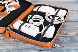 Travel Leather Cable Organizer - UnBranded