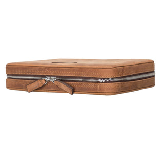 Travel Leather Cable Organizer, Antique Brown - Bouletta