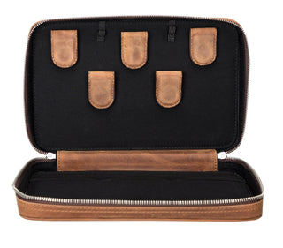 Travel Leather Cable Organizer, Antique Brown - Bouletta