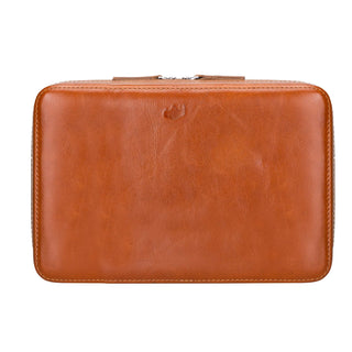 Travel Leather Cable Organizer, Rustic Tan - BlackBrook Case