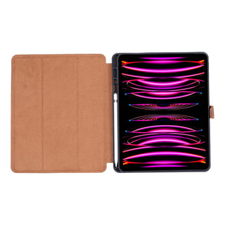 Trigon iPad Pro 12.9" (5th & 6th Gen) Folio Wallet Case, Golden Brown - BlackBrook Case