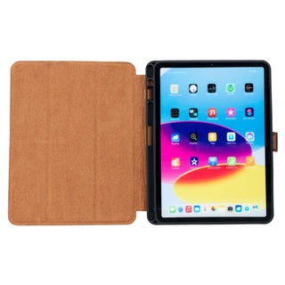 Trigon Leather Folio Case - iPad Air 13" (M2 & M3), Burnished Tan - BlackBrook Case