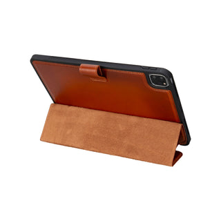 Trigon Leather Folio Case - iPad Air 13" (M2 & M3), Burnished Tan - BlackBrook Case