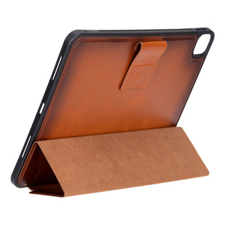 Trigon Leather Folio Case - iPad Mini (A17 Pro - 2024), Burnished Tan - BlackBrook Case