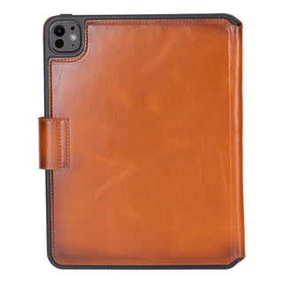 Trigon Leather Folio Case - iPad Mini (A17 Pro - 2024), Burnished Tan - BlackBrook Case