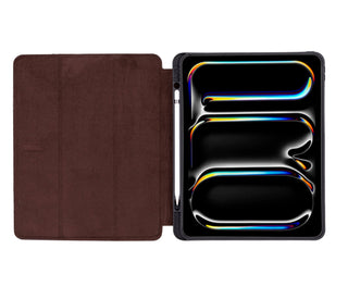 Trigon Leather Folio Case - iPad Mini(A17 Pro - 2024), Distressed Coffee - BlackBrook Case