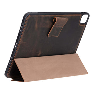 Trigon Leather Folio Case - iPad Mini(A17 Pro - 2024), Distressed Coffee - BlackBrook Case