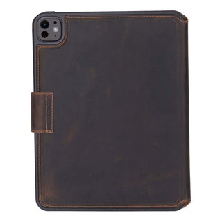Trigon Leather Folio Case - iPad Mini(A17 Pro - 2024), Distressed Coffee - BlackBrook Case