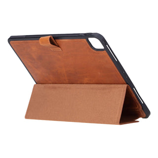 Trigon Leather Folio Case - iPad Pro 11" (2025 - M5), Golden Brown - BlackBrook Case