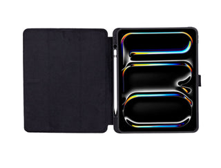 Trigon Leather Folio Case - iPad Pro 11" (2025 - M5), Pebble Black - BlackBrook Case
