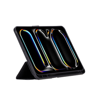 Trigon Leather Folio Case - iPad Pro 11" (2025 - M5), Pebble Black - BlackBrook Case