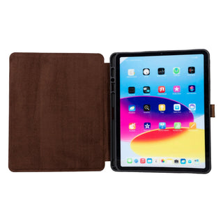 Trigon Leather Folio iPad Air 13" (2024), Distressed Coffee - BlackBrook Case