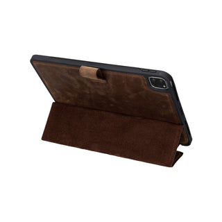 Trigon Leather Folio iPad Air 13" (2024), Distressed Coffee - BlackBrook Case