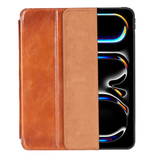 Trigon Leather Folio iPad Mini (A17 Pro - 2024), Burnished Tan - BlackBrook Case