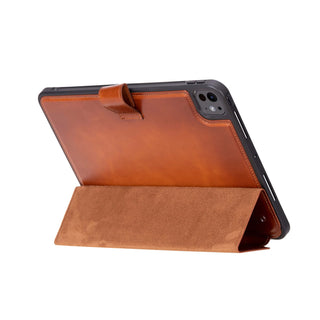 Trigon Leather Folio iPad Pro 11" (2024 - M4), Burnished Tan - BlackBrook Case