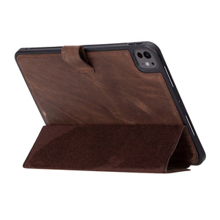 Trigon Leather Folio iPad Pro 11" (2024 - M4), Distressed Coffee - BlackBrook Case