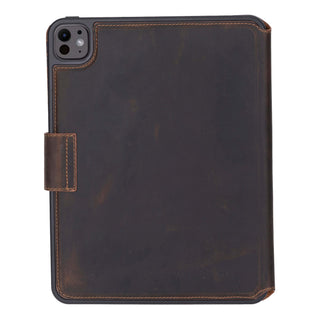 Trigon Leather Folio iPad Pro 11" (2024 - M4), Distressed Coffee - BlackBrook Case