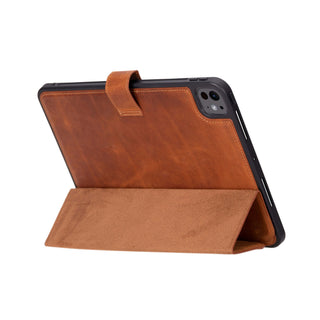 Trigon Leather Folio iPad Pro 11" (2024 - M4), Golden Brown - BlackBrook Case