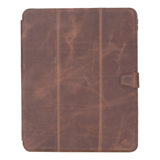 Trigon Leather Folio iPad Pro 13" (2024 - M4), Distressed Coffee - BlackBrook Case