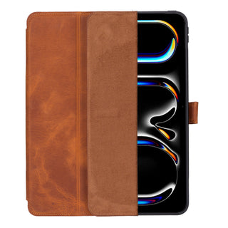 Trigon Leather Folio iPad Pro 13" (2024 - M4), Golden Brown - BlackBrook Case