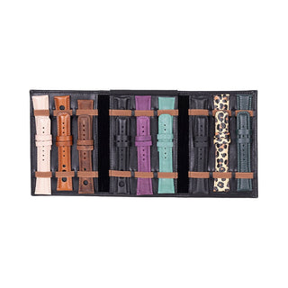 Triple Watch Band Leather Organizer, Black - UnBranded