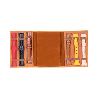 Triple Watch Band Leather Organizer, Golden Brown - UnBranded