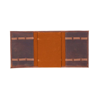 Triple Watch Band Leather Organizer, Saddle Brown - UnBranded