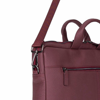 Truro Leather Business Briefcase / Laptop Case 14" with Suitcase, Bordeaux - BlackBrook Case
